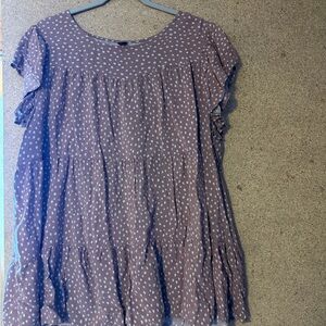 Ruffle Sleeve Peplum Blouse Size 4XL